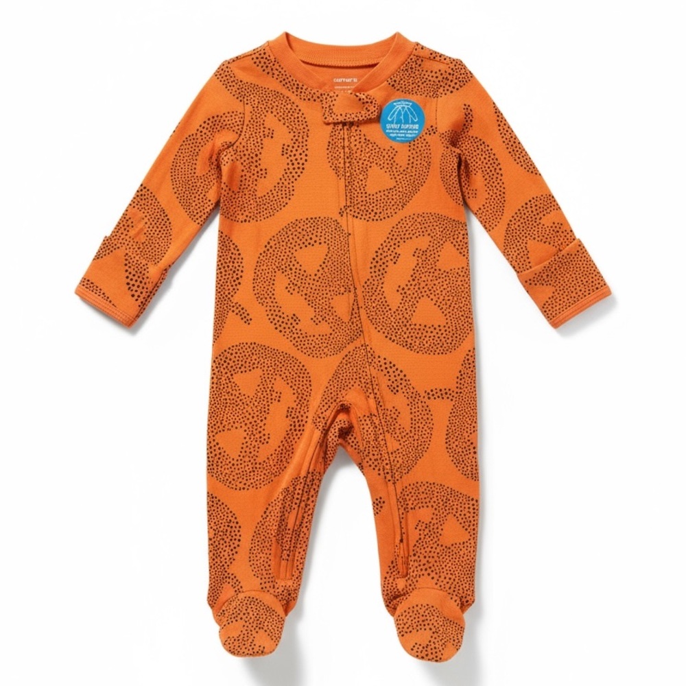 Carter’s Halloween Pumpkin Zip-Up Footed Sleep & Play Baby‎ Pajamas Cotton NWT